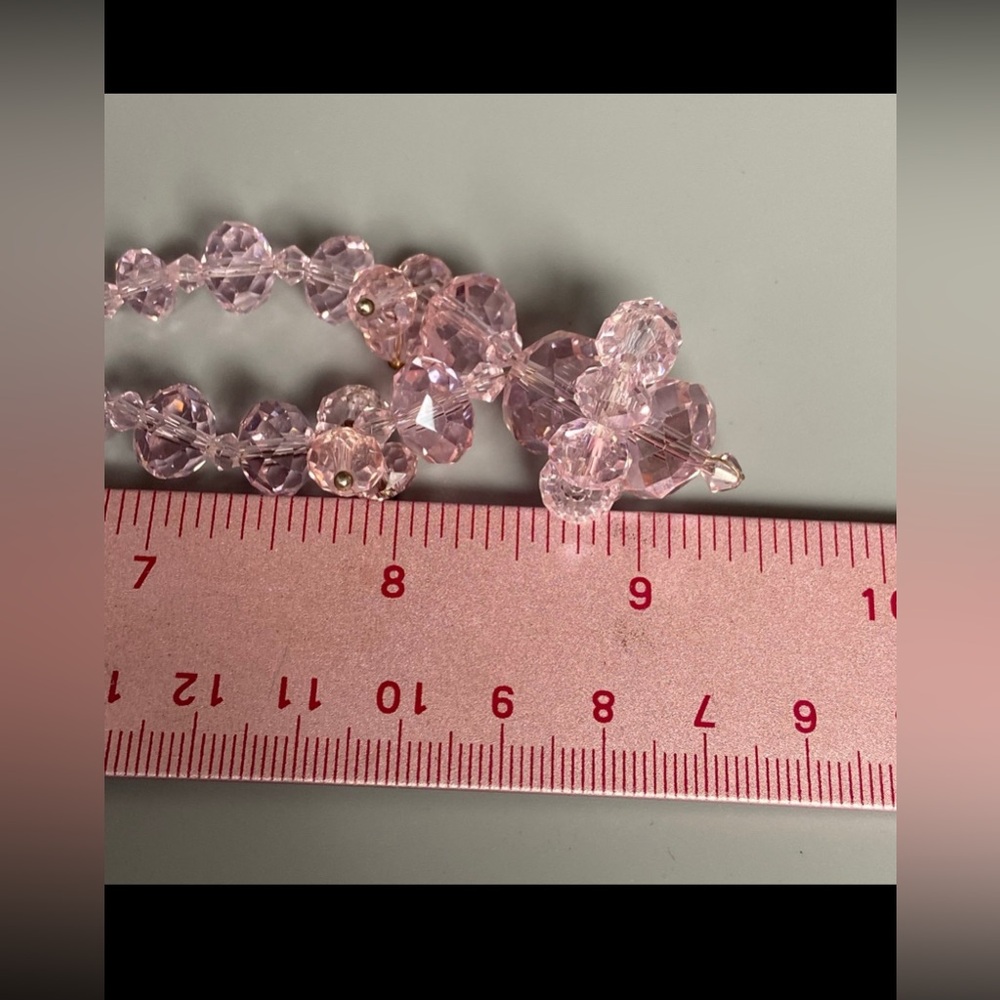 👑 Modern Pink Crystal Beaded Necklace #6427 - Picture 5 of 5